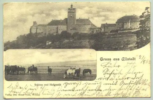 (1039282) Ansichtskarte. Gruss aus Allstedt. 1902. PLZ-Bereich 06528