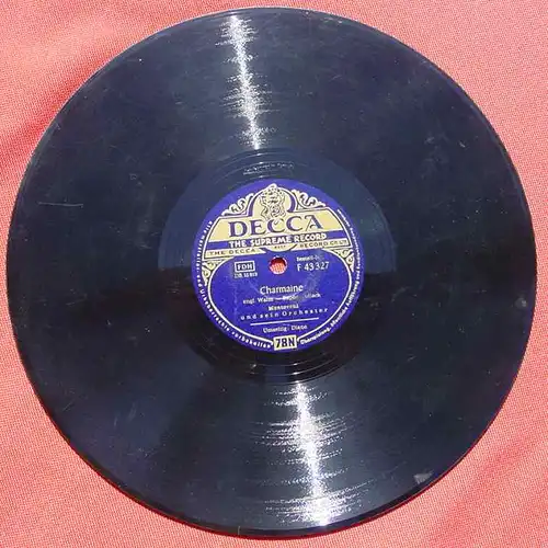 (3001030) Mantovani und sein Orchester. English Waltz. Decca. Alte Schellack-Schallplatte. Siehe bitte Beschreibung u. Bilder