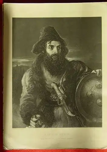 (1016242) Alter Stahlstich : "A Persian Warrior". Nach einem Gemaelde von W. Etty, R. A. und gestochen von C. Cousen