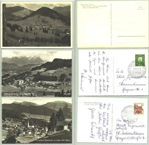 (1024514) 3 Ansichtskarten mit Motiven aus Oberstaufen. PLZ-Bereich pauschal 87534. Nur 2 Karten postalisch gelaufen 1961, 1966