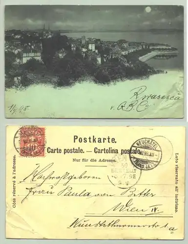 (1020297) Neuchatel (knittrig rechts unten). Weitere Infos : Postalisch gelaufen 1898