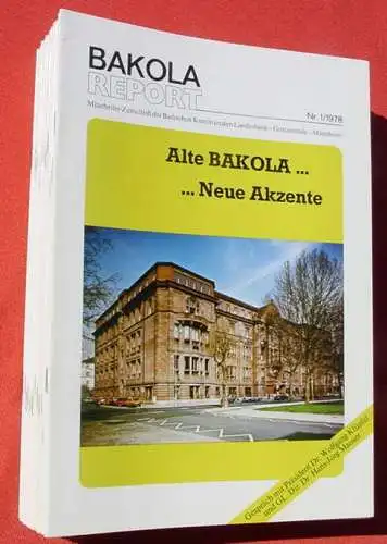 Neu : Versandkosten ab Euro 7,00 / BRD. (1049199) BAKOLA-Report. Mitarbeiter-Zeitschrift der Badischen Kommunalen Landesbank. Ausgaben Nr. 1/1978 lückenlos bis Nr. 1/1983 (21 Magazine in TOP Zustand. Format je 21 x 30 cm. Beilagen : Heidelberger...