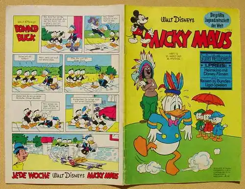 (1044284) Walt Disneys MICKY MAUS. Heft Nr. 12 vom 20. 3. 1965. Originalheft. Ehapa-Verlag # Walt Disney