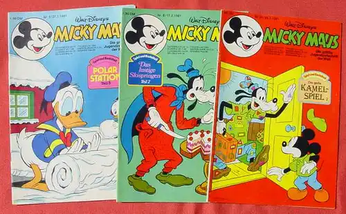 (1044322) 5 x Walt Disneys MICKY MAUS. 5 Hefte von 1981. Sehr guter Zustand. Mit Bastelteilen. Ehapa-Verlag # Walt Disney