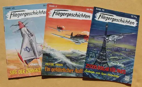 (1049702) 10 x Fliegergeschichten 1953-61 / Einzelhefte. Groschenhefte. Siehe bitte Bildbeispiele