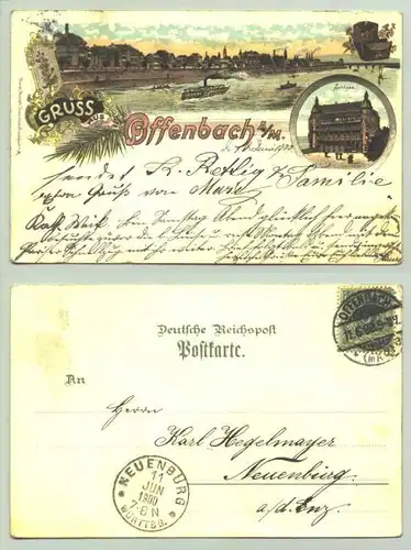 (63065-021) Ansichtskarte. "Gruss aus Offenbach A/M." Postalisch gelaufen 1900