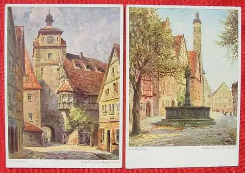 91541 Kunst-AK 4 x Rothenburg (1033072)