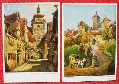 91541 Kunst-AK 4 x Rothenburg (1033075)