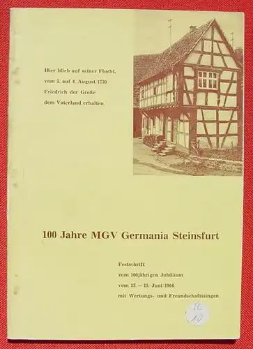 Festschrift. 100 J. MGV Germania Steinsfurt. 1964 (0082584)