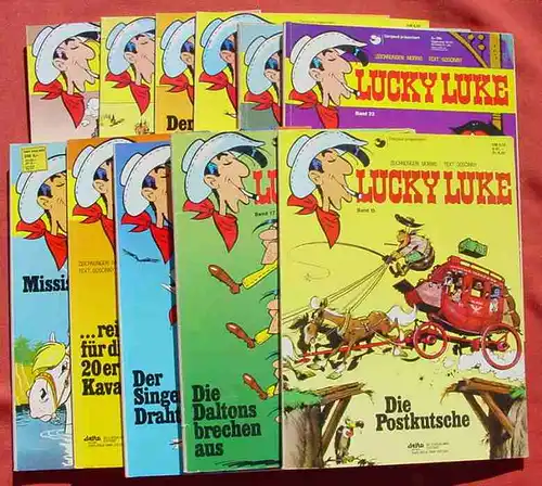 (1047001) Lucky Luke, 11 x große Comic-Alben, deutsche Ausgaben, siehe bitte Beschreibung u. Bilder