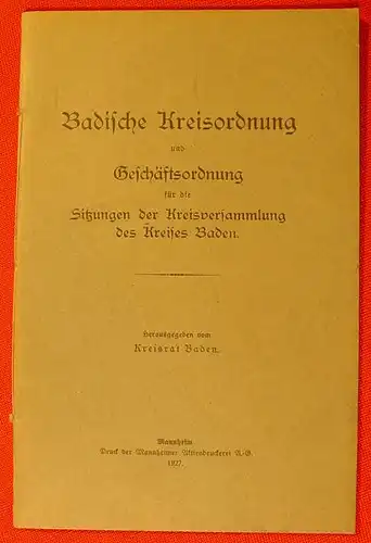 Badische Kreisordnung 1927 (0080205)