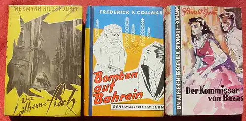 (1047245) 3 x alte Kriminal-Bücher ab 1952. Hilgendorff u.a., LBs. Siehe bitte unbedingt Beschreibung und Bild ! Gratisbeigabe !