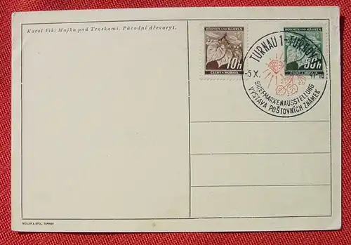 (1045771) Turnau 1941 Boehmen und Maehren. Sonderstempel. Gebrauchsspuren, siehe Bilder