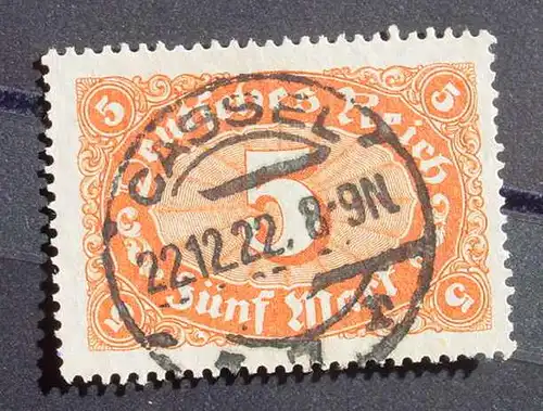 (1046279) 5 Mark, huebscher Stempel Cassel, 22-12-1922, siehe bitte Bilder