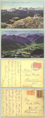 [Ansichtskarte] (1025216) 2 hübsche, alte Ansichtskarten. Motive : Dachsteingebiet Simonyhütte / Guttenberghaus. Beschrieben u. postalisch gelaufen 1923. 