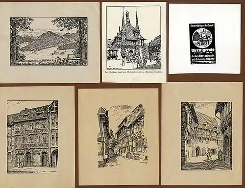 Harz Wernigerode Ansichten Zeichnungen Grafik Exlibris Sammlung 24 Stück 1930