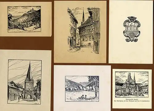 Harz Wernigerode Ansichten Zeichnungen Grafik Exlibris Sammlung 24 Stück 1930