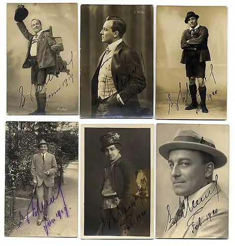 Musik Oper Tenor Erik Wirl 6 Foto Postkarten Autogramm handsigniert 1920