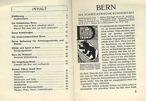 Schweiz Bern Stadt Geschichte Architektur alter Reiseführer Jugendstil 1913