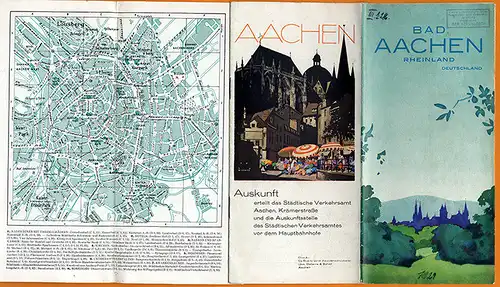 Rhein Westfalen Aachen Stadt Geschichte Architektur Reiseführer Prospekt 1929