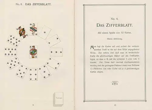 Esoterik Spielkarten Anleitung zum Kartenlegen Patiencen Buch 1910