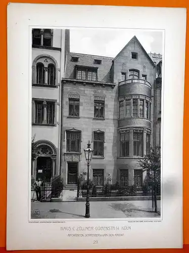 Rhein Köln Architektur Stadtgeschichte Wohnhaus Zöllner Göbenstraße 14 um 1908