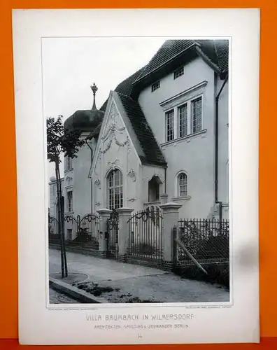 Berlin Wilmersdorf Architektur Stadtgeschichte Villa Baumbach Lichtdruck 1908