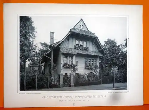 Berlin Grunewald Architektur Stadtgeschichte Villa Braun Lichtdruck 1908