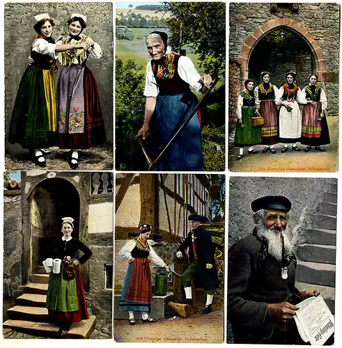 Hessen Odenwald Trachten Volksleben 13 alte Postkarten ab 1912