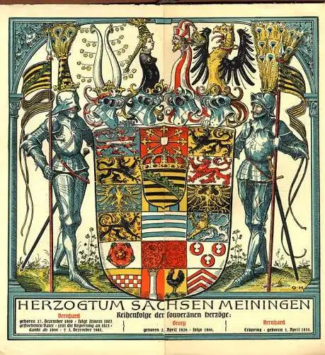 München Wappen Kalender Deutscher Adel Herzogtum Sachsen Meiningen 1909