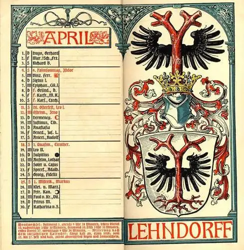 München Wappen Kalender Deutscher Adel Herzogtum Sachsen Meiningen 1909