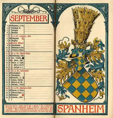 München Wappen Kalender Deutscher Adel Herzogtum Sachsen Meiningen 1909