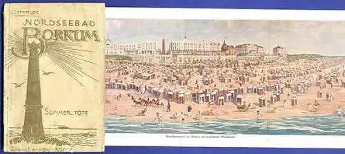 Nordsee Insel Borkum Geschichte Strand Badeleben alter Reiseführer 1913