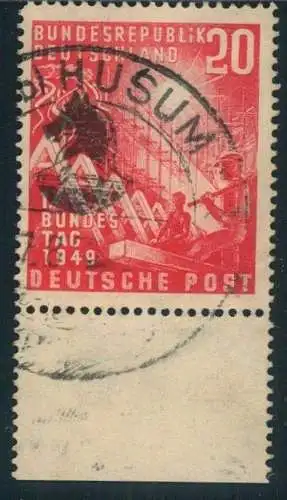 1949, 20 Pf. Bundestag gebraucht mit Plattenfehler kleines "i"  in "BUNDESREPUBLiK"