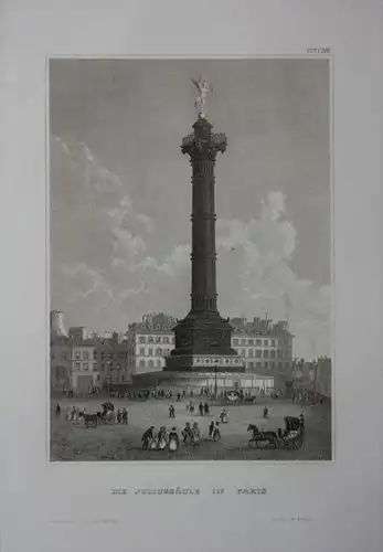 Colonne de Juillet Julisäule Paris Frankreich France engraving