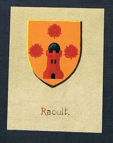 19. / 20. Jh. - Raoult Blason Aquarelle Wappen Heraldik coat of arms