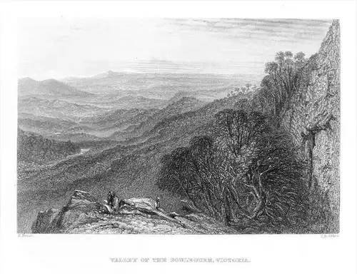 Valley of Goulburn Victoria Australia Australien steel engraving