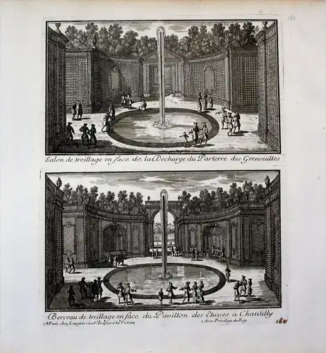 Chateau de Chantilly garden jardin Garten Perelle gravure engraving