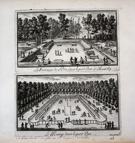 Chateau de Chantilly garden jardin Garten Perelle gravure engraving