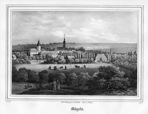 Mügeln Sachsen Lithographie