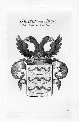 Arco Wappen Adel coat of arms heraldry Heraldik crest Kupferstich