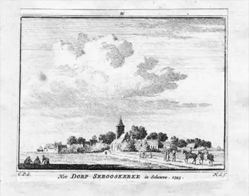 Serooskerke Walcheren Holland engraving Kupferstich gravure