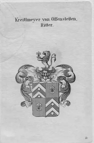 Kreittmeyer Wappen Adel coat of arms heraldry Heraldik crest Kupferstich
