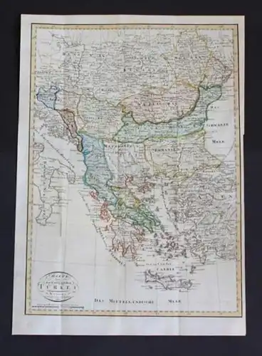 Charte von der Europäischen Türkei. - Turkei Turkey Türkiye Greece Albania Serbia Romania Bulagria Bosnia H