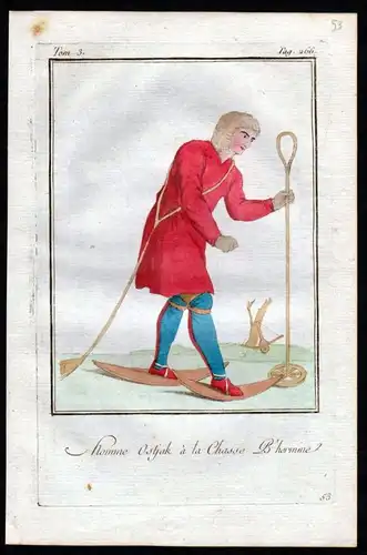 Homme Ostjak a la Chasse B'hermine - Selkupen Sibirien Siberia costume  Tracht