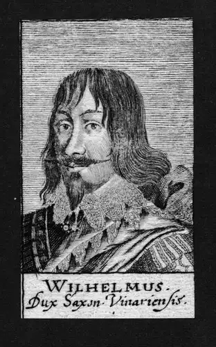 Wilhelm von Sachsen Weimar (1598-1662) Herzog engraving Kupferstich Portrait