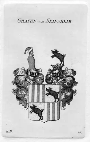 von Seinsheim Wappen Adel coat of arms heraldry Heraldik Kupferstich