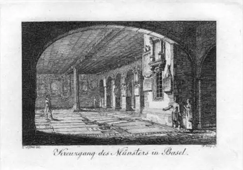 Basel Münster Schweiz Kupferstich