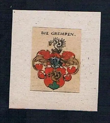 h. Die Grempen Wappen Kupferstich Heraldik coat of arms crest heraldry