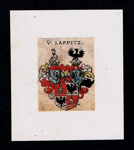 Von Lappitz Wappen coat of arms heraldry Heraldik Kupferstich